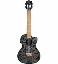 Lanikai Ukelele eléctrico de madera de arce, color negro