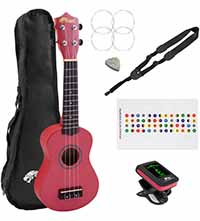 iger Kit de Ukelele Soprano, Principiantes Paquetes, Rojo_small